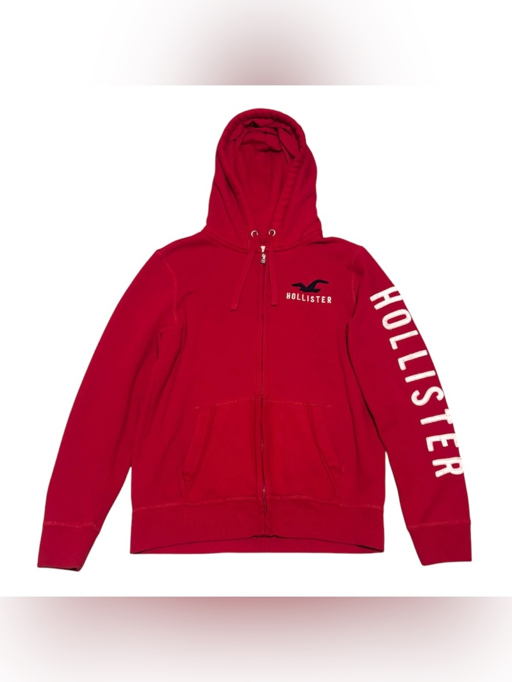 Y2K Hollister men’s red zip-up hoodie